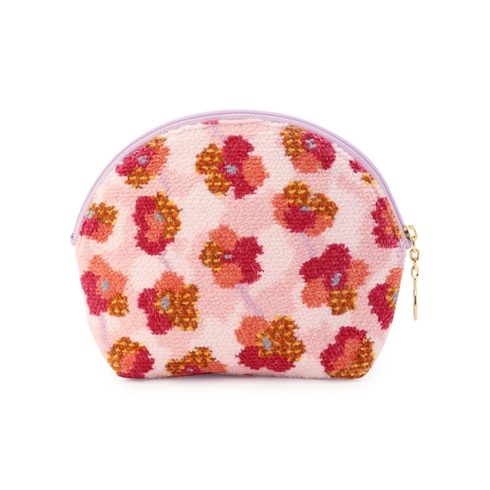 フラワーペタルチェック シェル型ポーチ L/FPC-257339