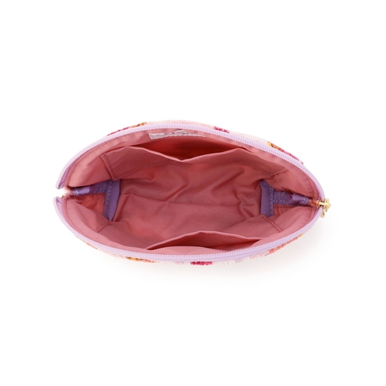 フラワーペタルチェック シェル型ポーチ L/FPC-257339