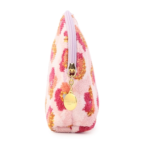 フラワーペタルチェック シェル型ポーチ L/FPC-257339