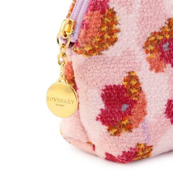 フラワーペタルチェック シェル型ポーチ L/FPC-257339