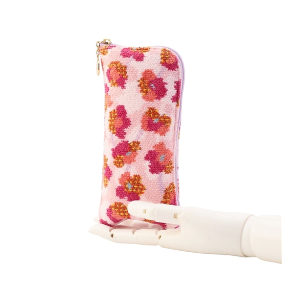 フラワーペタルチェック メガネポーチ L/FPC-257340