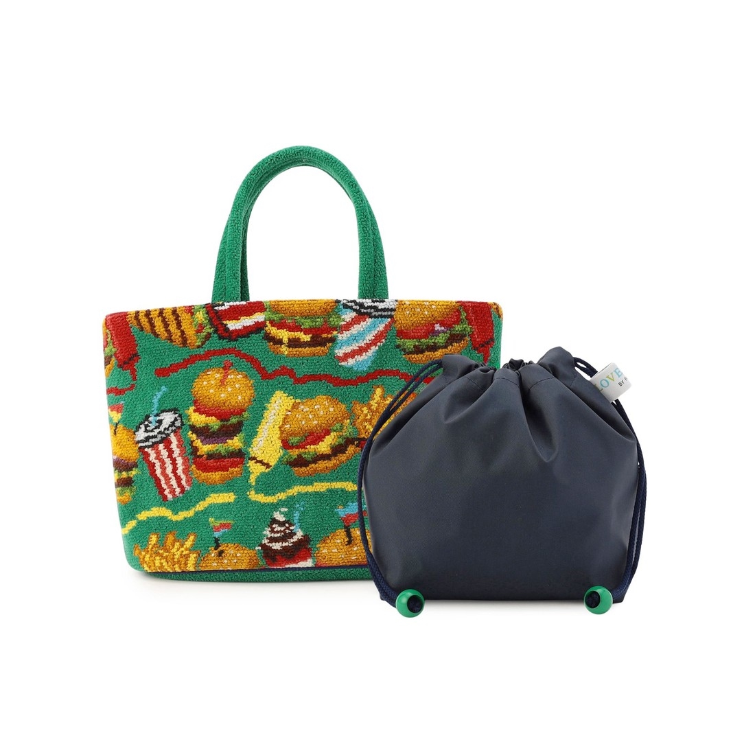 バーガーショップ 巾着付きバッグ L/BUR-257131(WEB限定)