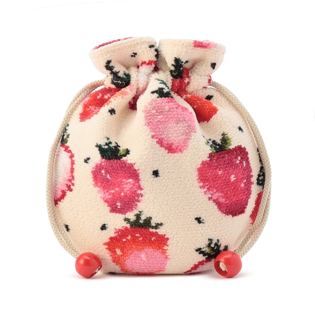 ストロベリードット 巾着 L/STD-257346