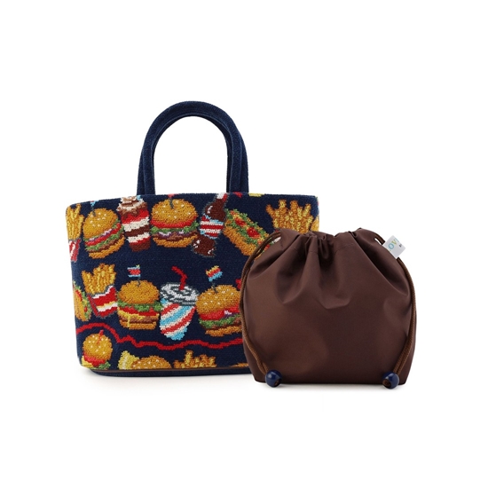 バーガーショップ 巾着付きバッグ L/BUR-257131