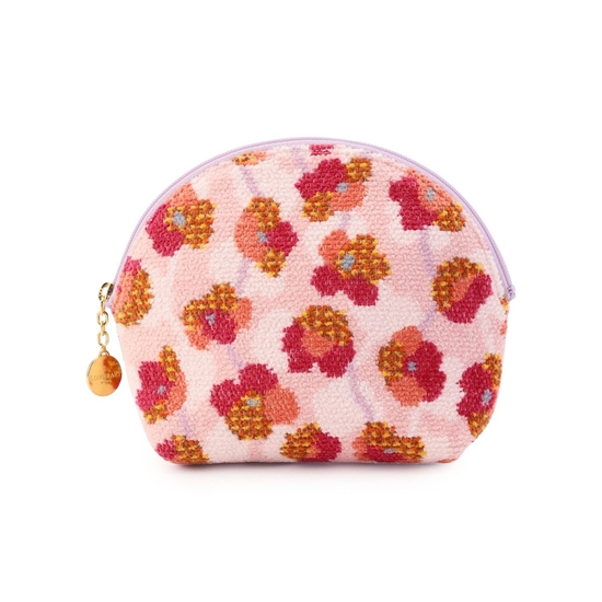 フラワーペタルチェック シェル型ポーチ L/FPC-257339